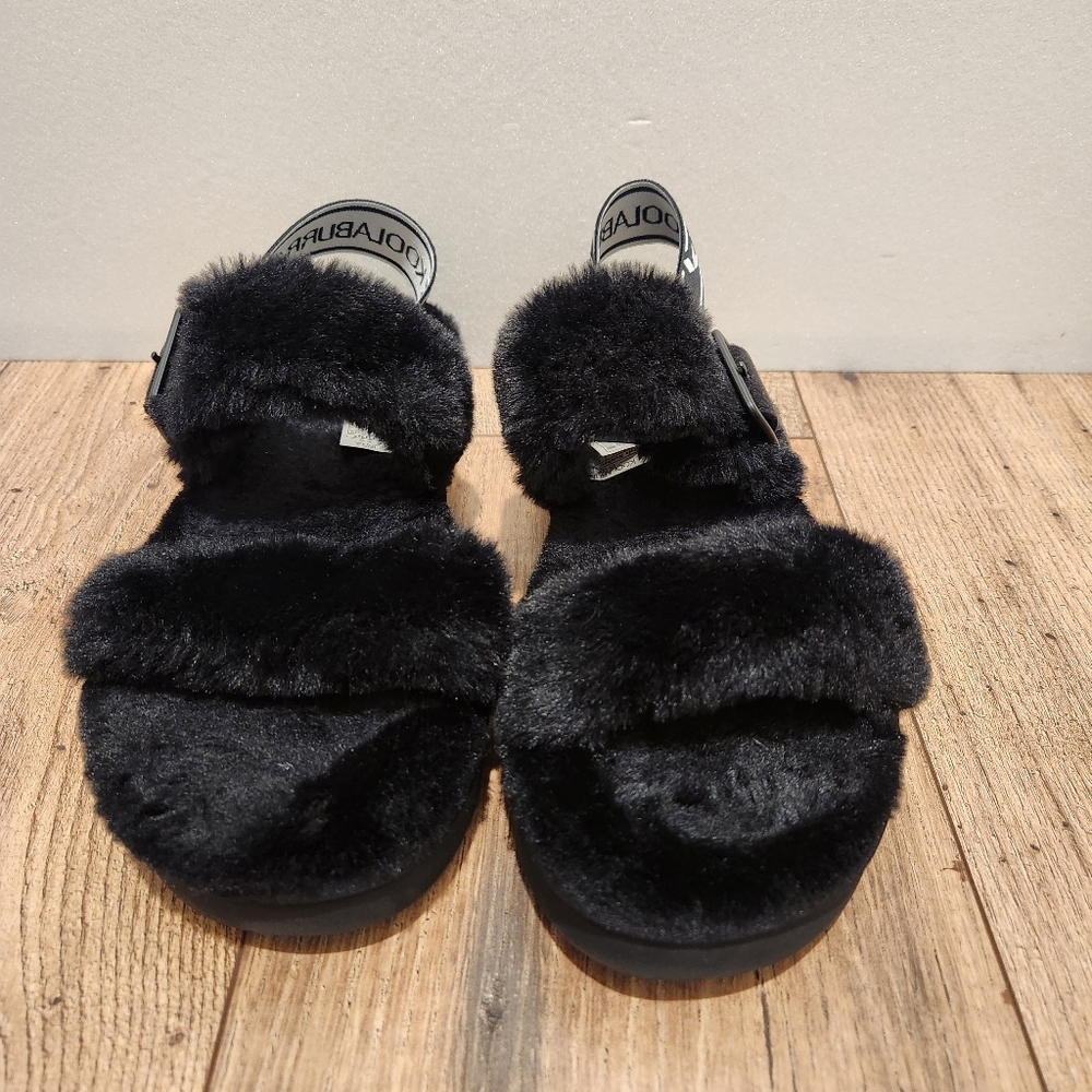 Koolaburra By UGG Women's Black Fuzz-oh Backstrap Sandal - 9